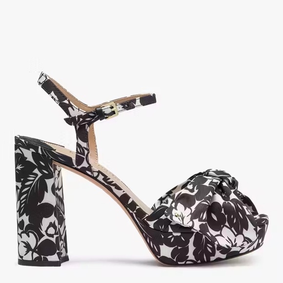 Kate Spade Lucie Tropical Foliage Silk Platform Sandals Size 11 - Picture 4 of 9